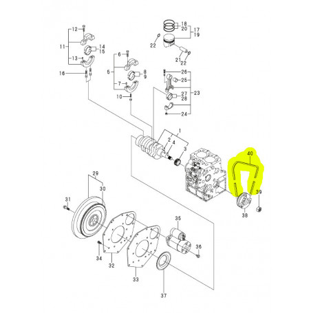 Yanmar SV08-1, SV08-1A, SV08-1EX, SV08-1AS Keilriemen Wasserpumpe 2TE67-LBV, 2TE67-LBV3