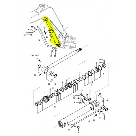 Yanmar SV22 bis YCE0SV22 AFCW03677 Auslegerzylinder