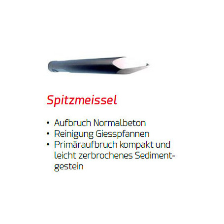 SPITZMEISSEL KONISCH für Yanmar Hydraulikhammer DMS 980 Ø 102